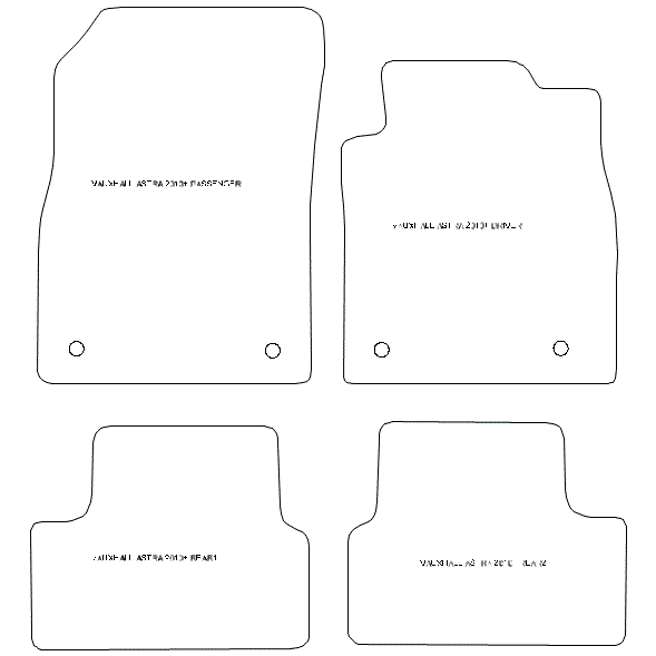 GCM - Car Floor Mats for Vauxhall Astra J 2010-2015 Full Coverage Floor Protection - Anti Slip